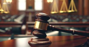 Utah courtroom scene with a wooden gavel symbolizing justice and criminal law