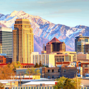 Aerial view of Salt Lake City Utah service area for violent crime defense attorneys 